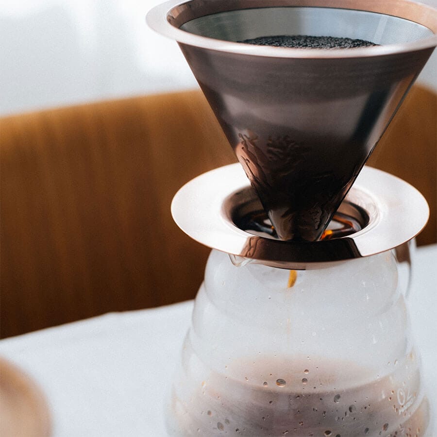 Hario V60 doble malla oro rosa