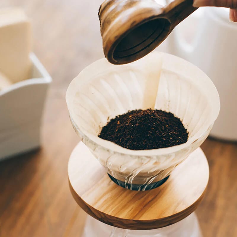 Hario cono de cristal y madera